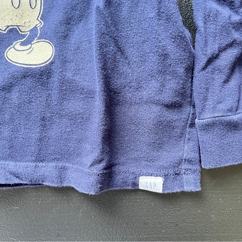 Gap x Disney Baby Mickey Mouse Navy Blue Long Sleeve Graphic T-Shirt Size 4 - Picture 4 of 8